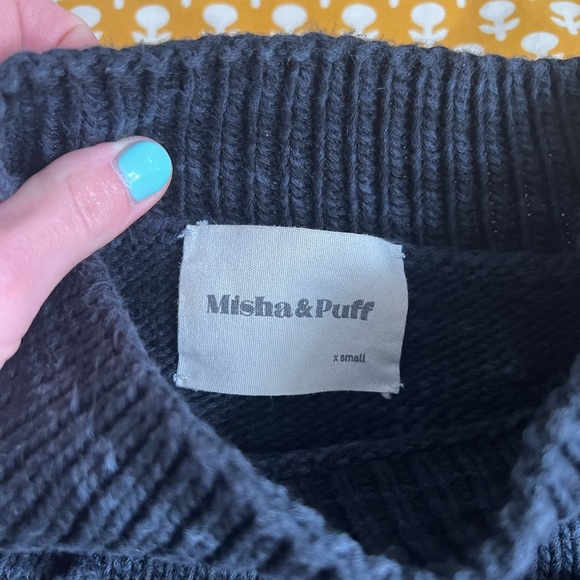 *SOLD* Misha & Puff Cotton Sweater in Pale Black - Picture 5 of 6